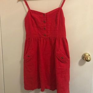 Red dress with buttons